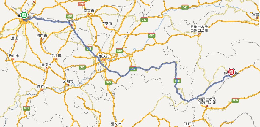 成都到凤凰古城多少公里
