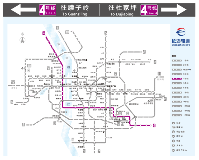 长沙一号线地铁站点