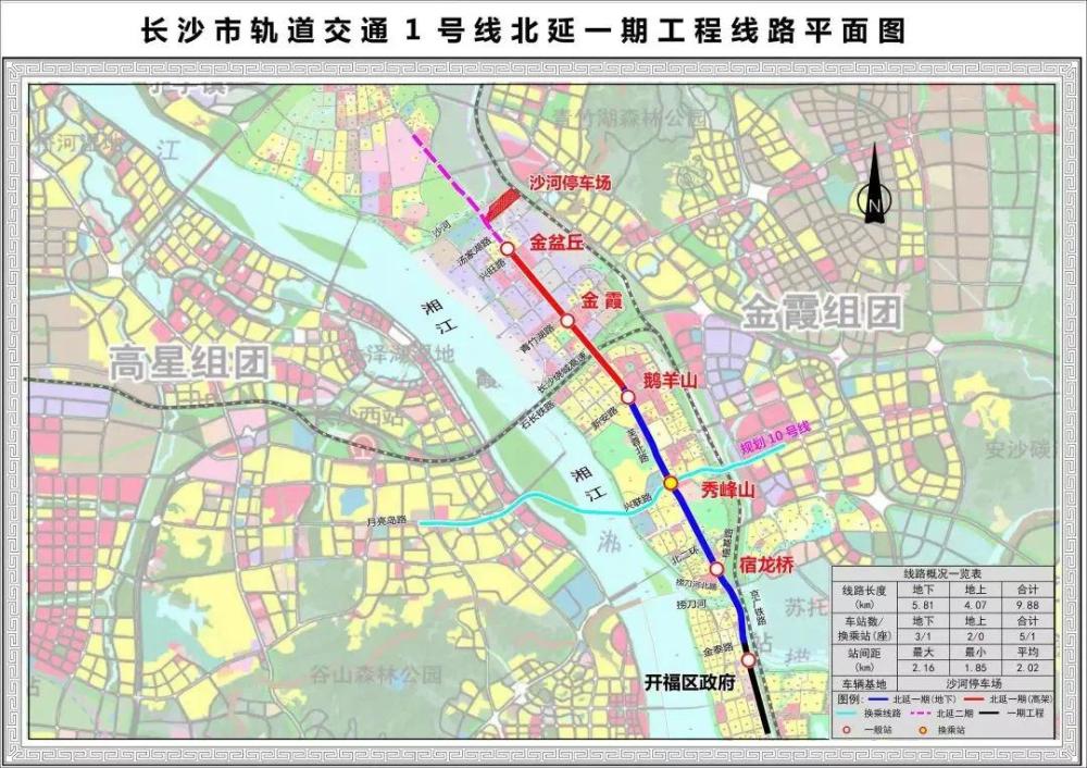 长沙一号线地铁站点