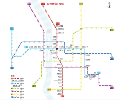 长沙一号线地铁站点
