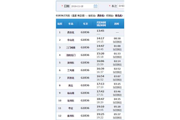 西安北到滕州东的高铁