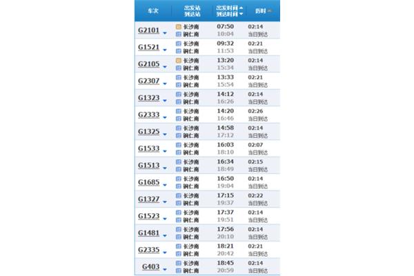 长沙南到铜仁南