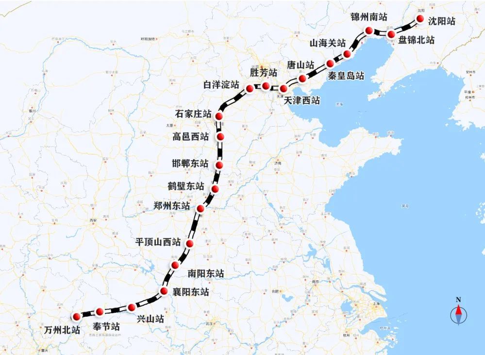 天津西站到秦皇岛高铁