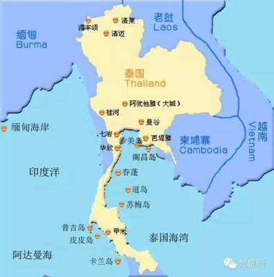 泰国周边国家地图
