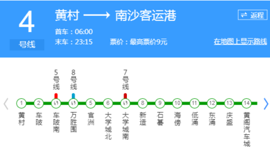 黄村地铁站到广州南站