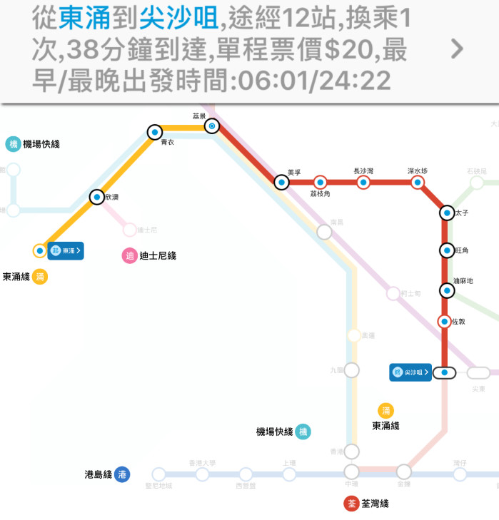 尖沙咀到东荟城地铁怎么走