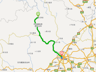 红原县到成都多少公里