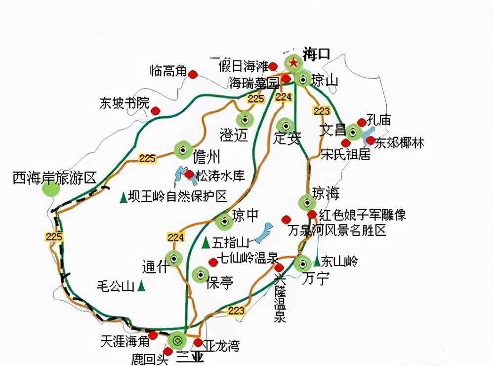 海南岛自驾游路线