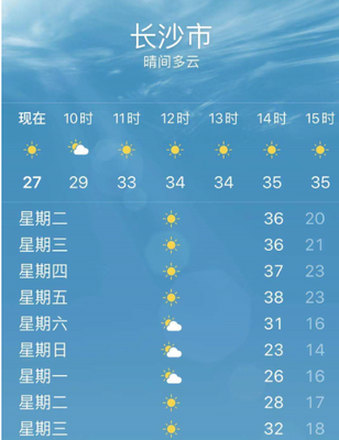 长沙现在温度