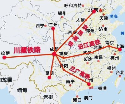 呼和浩特到成都高铁