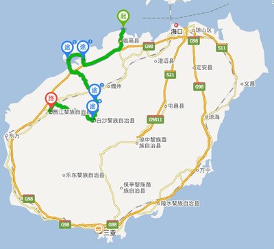 海南岛自驾游路线