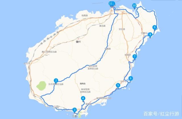 海南岛自驾游路线