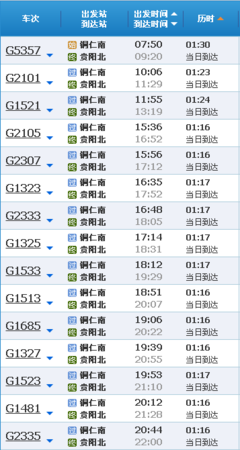 贵阳到铜仁火车