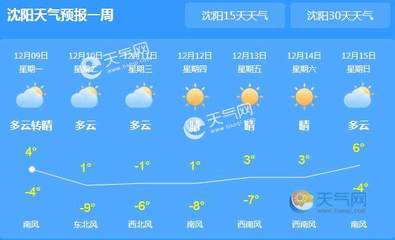 沈阳市十五天天气预报