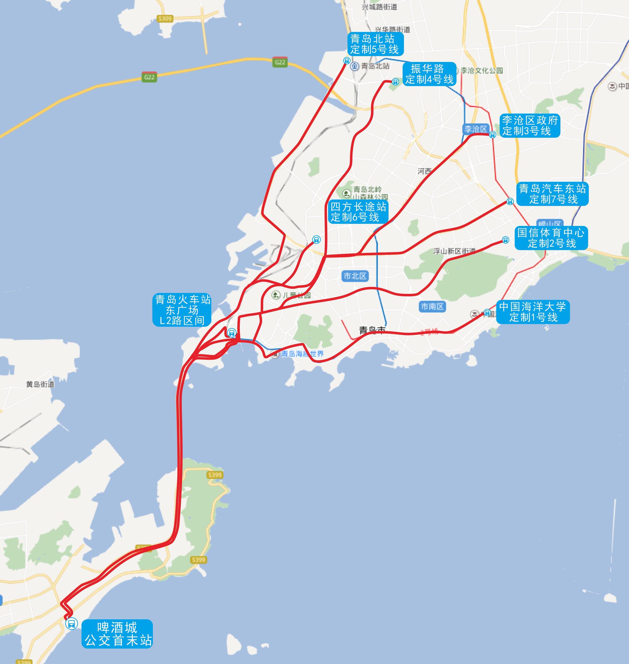 青岛北到市区多远