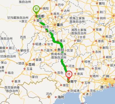广西到成都多少公里