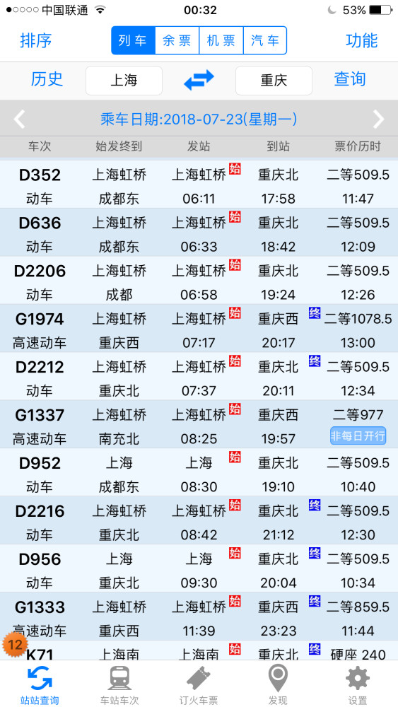 动车和高铁价格差多少