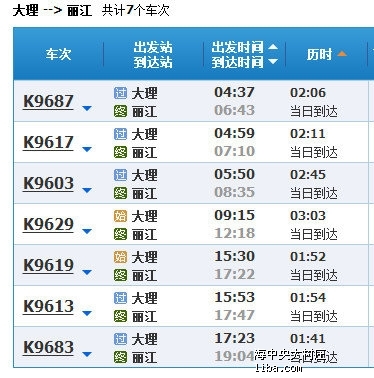 成都到大理火车