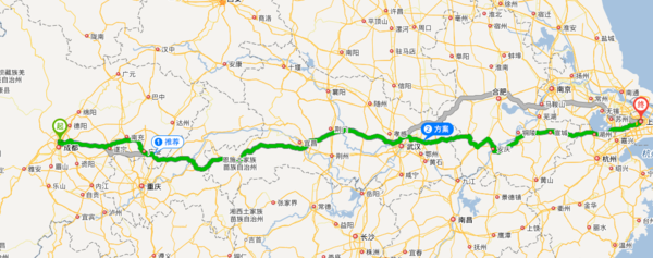 上海到成都有多少公里