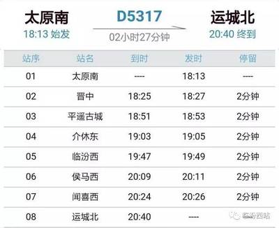 太原到运城动车