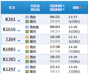 银川到昆明火车