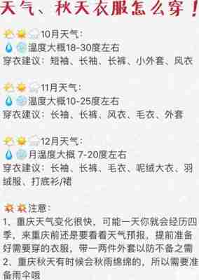 重庆旅游穿衣攻略