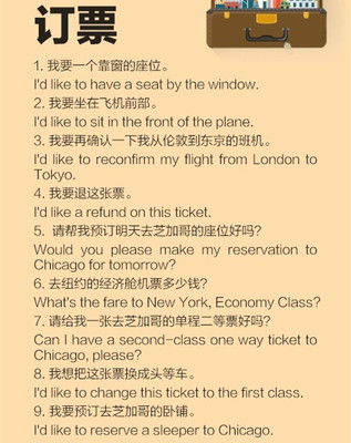 出国坐飞机常用英语