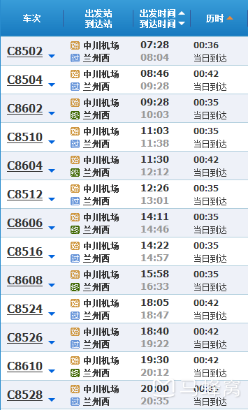 从西宁到兰州中川机场