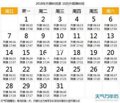 明天几点升旗