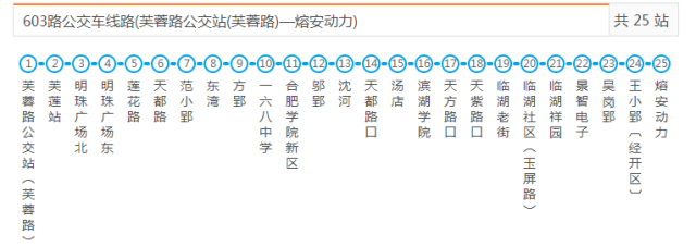 合肥603路公交路线
