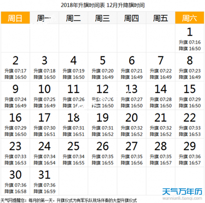 明天几点升旗
