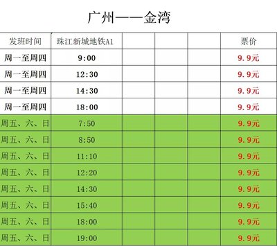 珠海到广州城轨票价