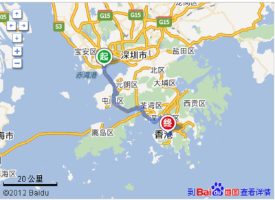 香港到深圳多少公里