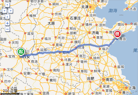 大连到西安多少公里