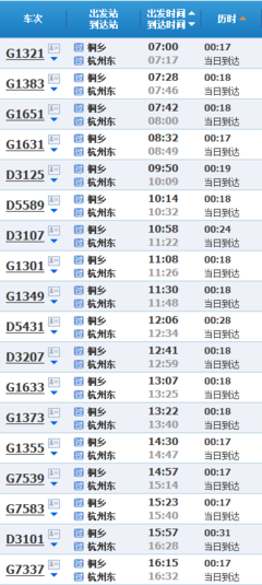 铜仁到杭州高铁