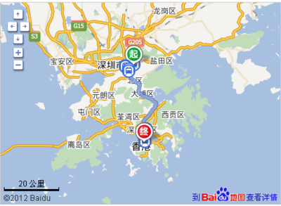 香港到深圳多少公里