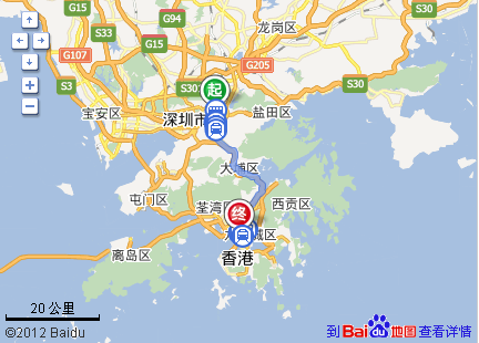 香港到深圳多少公里