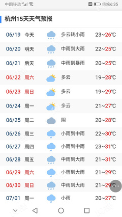 杭州十五天天气预报查询