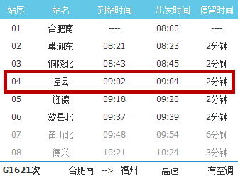 合肥到歙县高铁