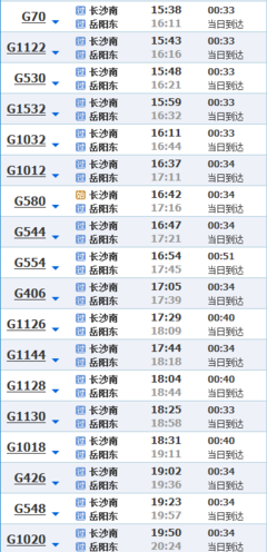 长沙到岳阳高铁