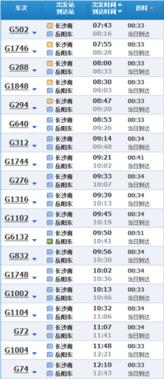 长沙到岳阳高铁