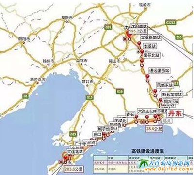 大连北到杏树屯高铁